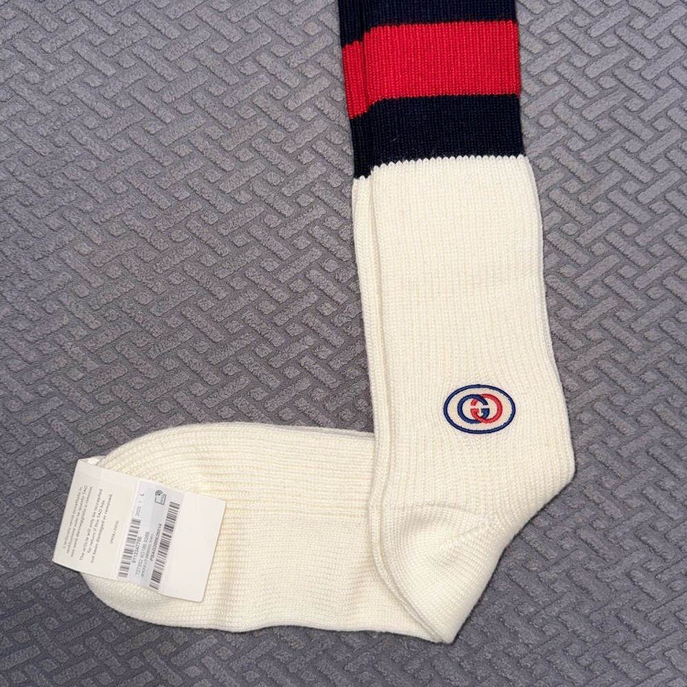 Gucci Ivory  Athletic Socks with Ribbed Texture